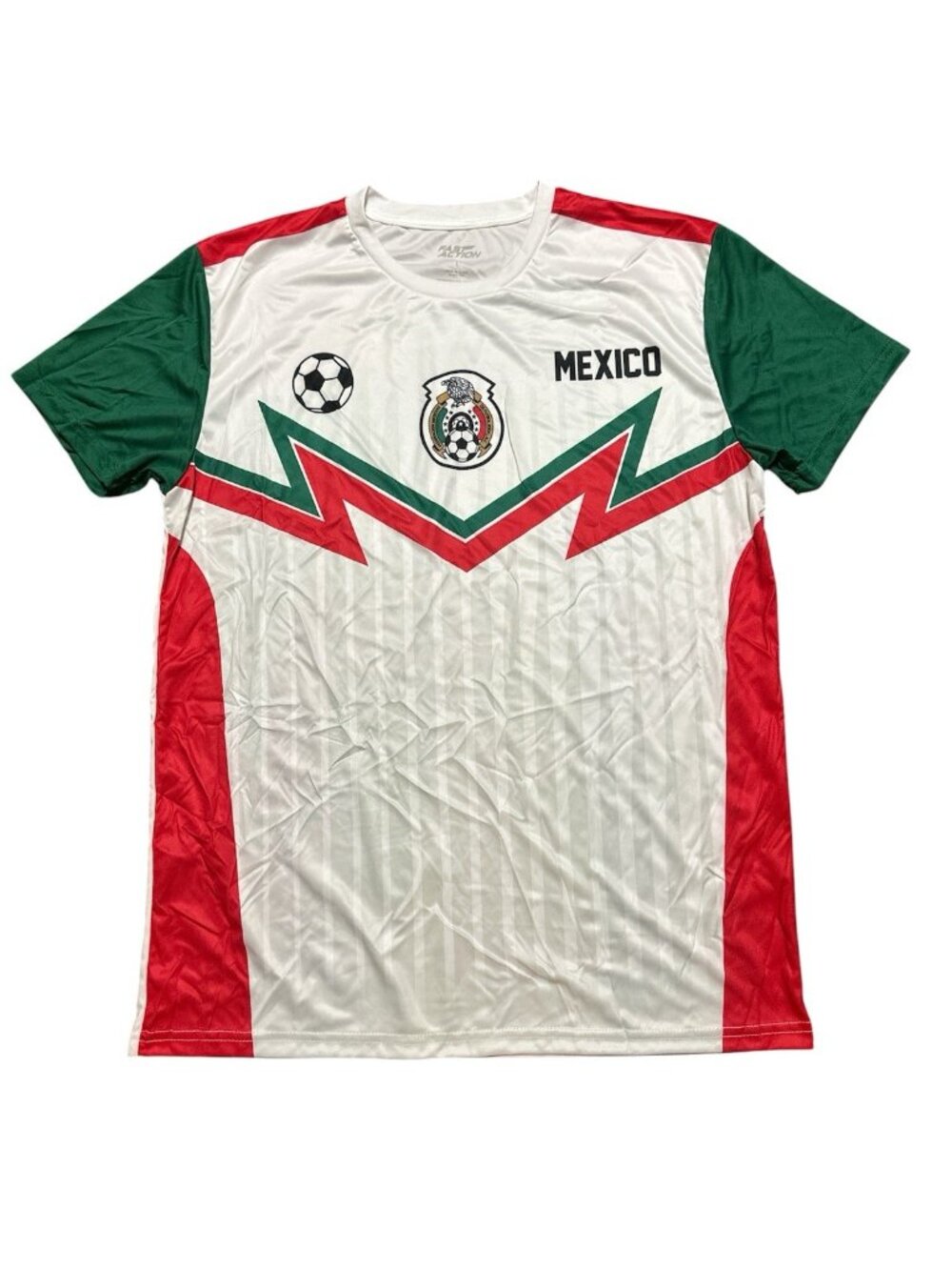 Fast Action Mexico Soccer Jersey Size Large White New